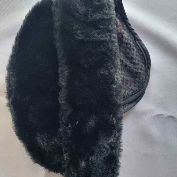 VINTAGE Black Russian Style Cossack Faux Fur with Neck Ear Flaps Hat (Size: S) - Picture 5 of 16